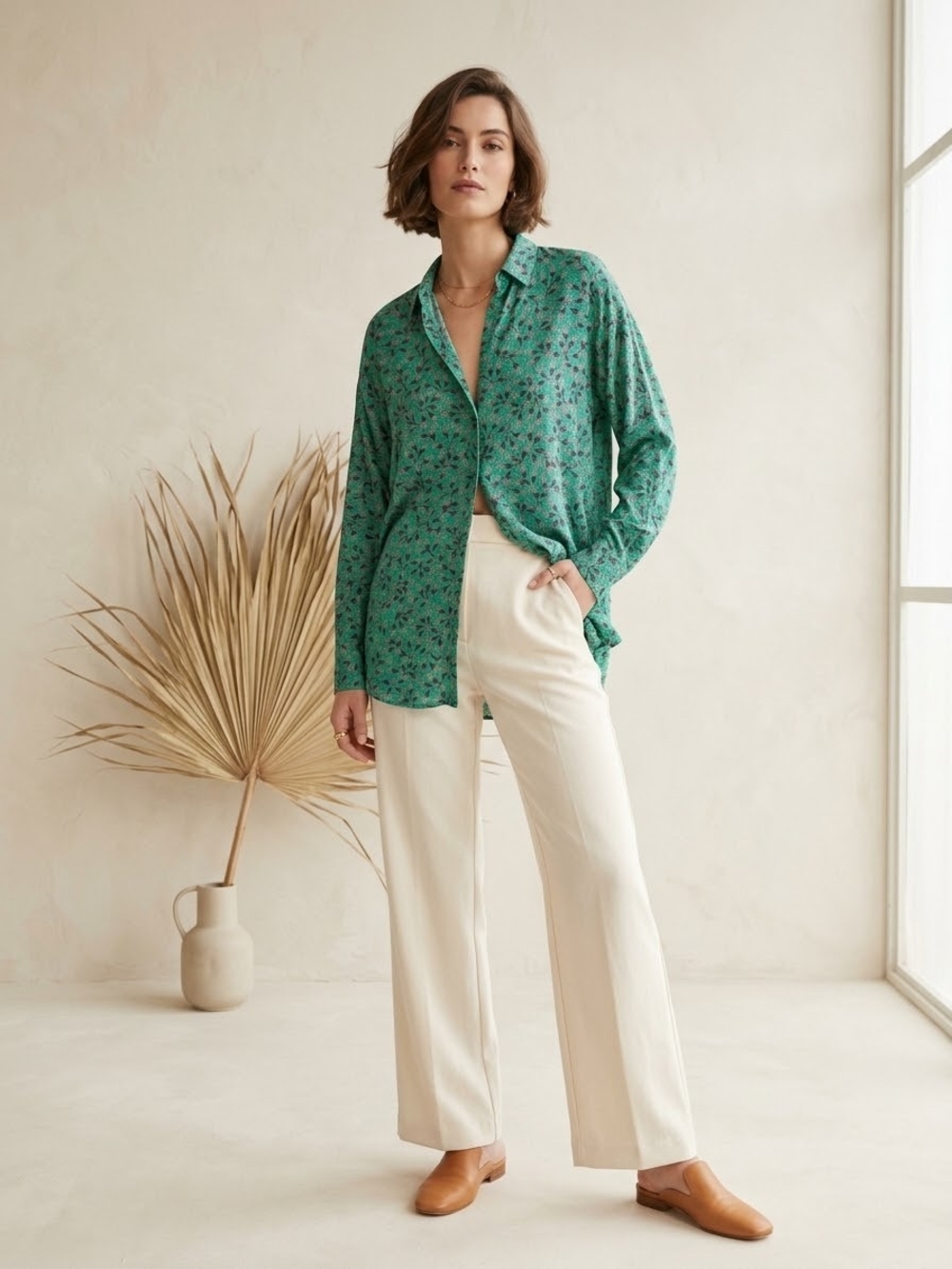 Indi & Cold Spain Floral Viscose Relaxed Fit Blouse